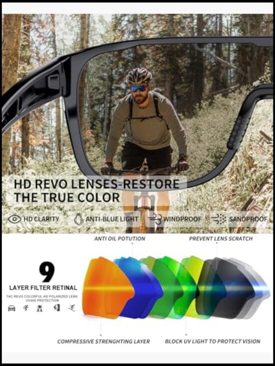 Polarized Sports Sunglasses UV400 Protection Cycling Running Baseball Unisex main image 6